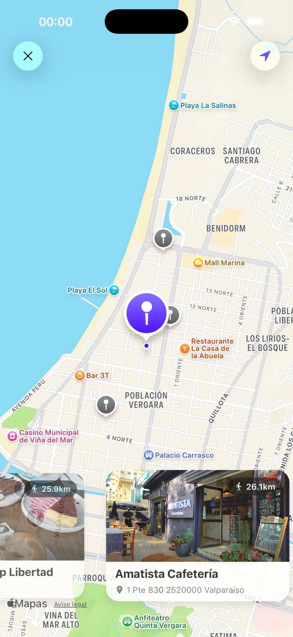 Mapa de cafeterías